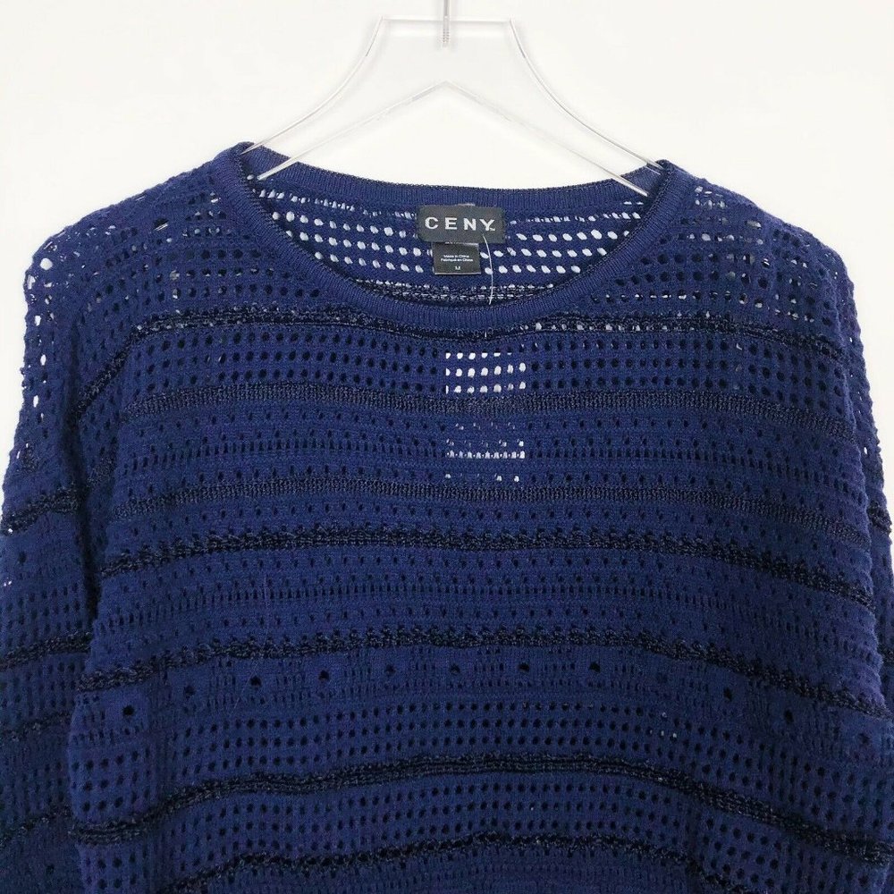 CENY Open Knit Cropped Boxy Lightweight Sweater - Picture 3 of 4